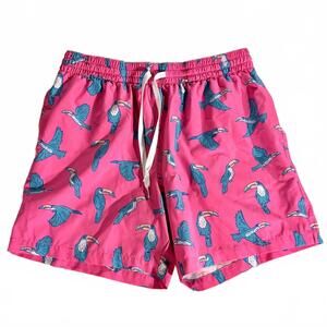 Chubbies Medium Pink Toucan Print Swim Trunks with 5.5" Inseam Summer Swim